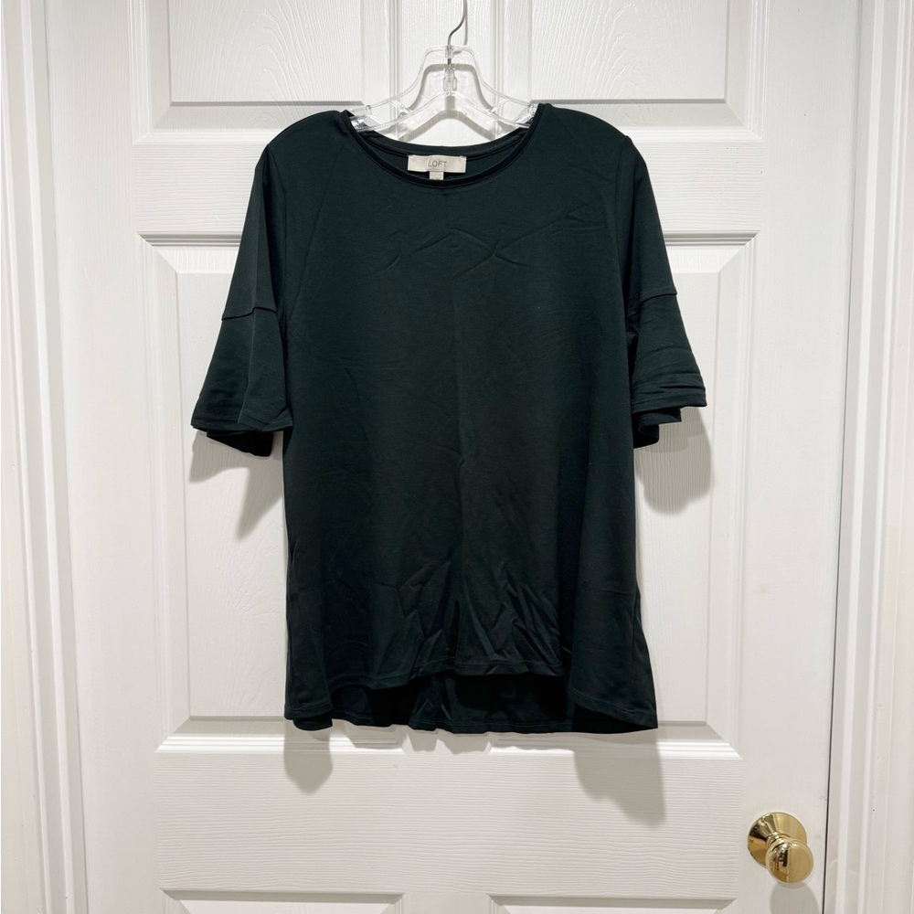 LOFT Green Boxy Short Sleeve Tee